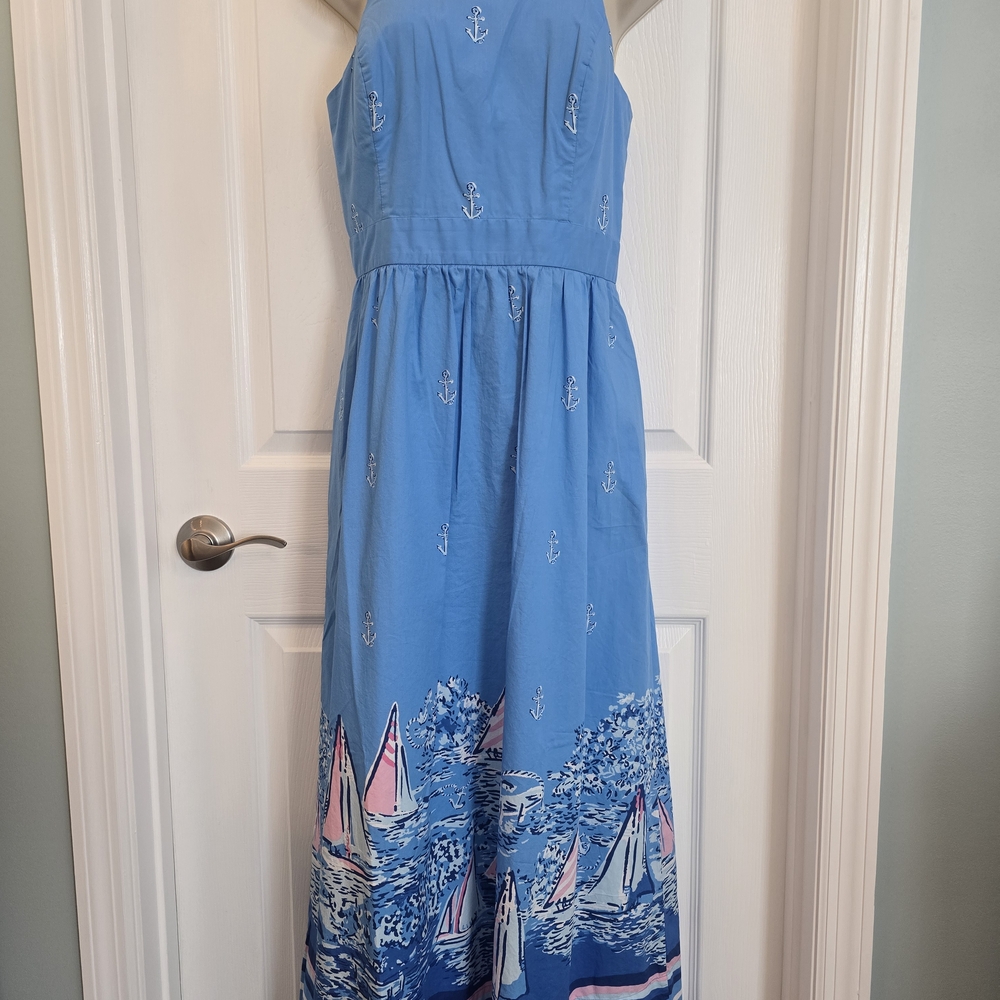 Lilly Pulitzer Blue Nautical Midi Dress